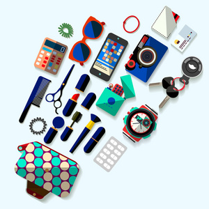 耳環圖標與電子產品 卡通漫畫中的科技美學交融